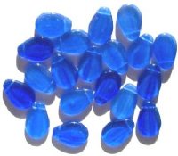 20 19x12mm Sapphire Marble Flat Drop Beads